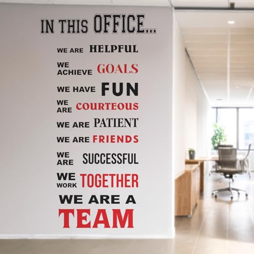 StickMe Team - Work Together - Office - Motivation - Corporate - Business - Inspiration Quotes - Wall Sticker Decal (Multi Colour, Vinyl, Self-Adhesive) (Large - 200 x 100 cm) - Image 1