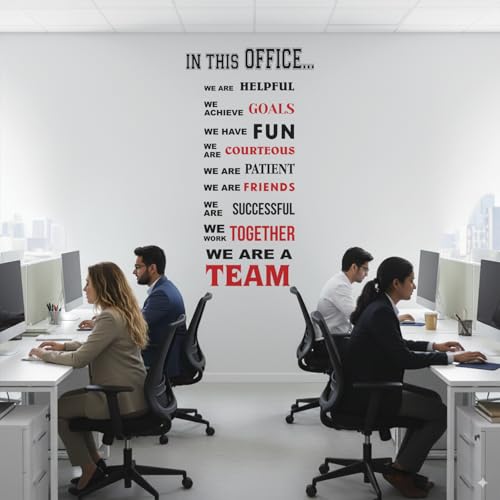 StickMe Team - Work Together - Office - Motivation - Corporate - Business - Inspiration Quotes - Wall Sticker Decal (Multi Colour, Vinyl, Self-Adhesive) (Large - 200 x 100 cm) - Image 5
