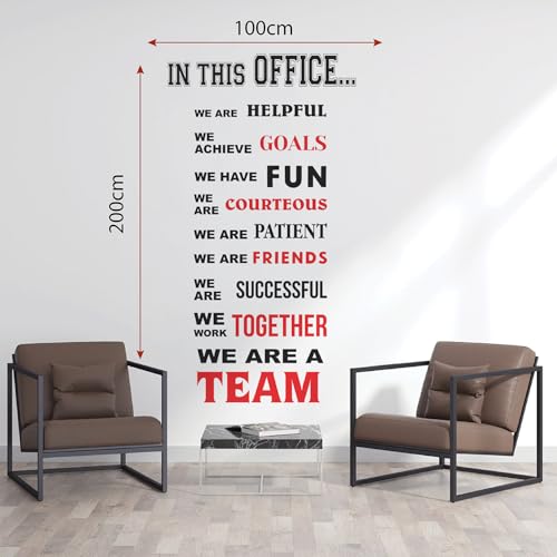 StickMe Team - Work Together - Office - Motivation - Corporate - Business - Inspiration Quotes - Wall Sticker Decal (Multi Colour, Vinyl, Self-Adhesive) (Large - 200 x 100 cm) - Image 3
