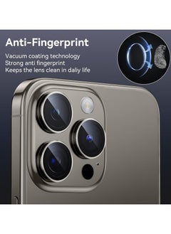 Generic Camera Lens Protector for iPhone 15 Pro/iPhone 15 Pro Max 1 Step Installation Tray Tempered Glass Screen Protector Metal Individual Camera Cover Accessories Case Friendly (Titanium)  - Image 3