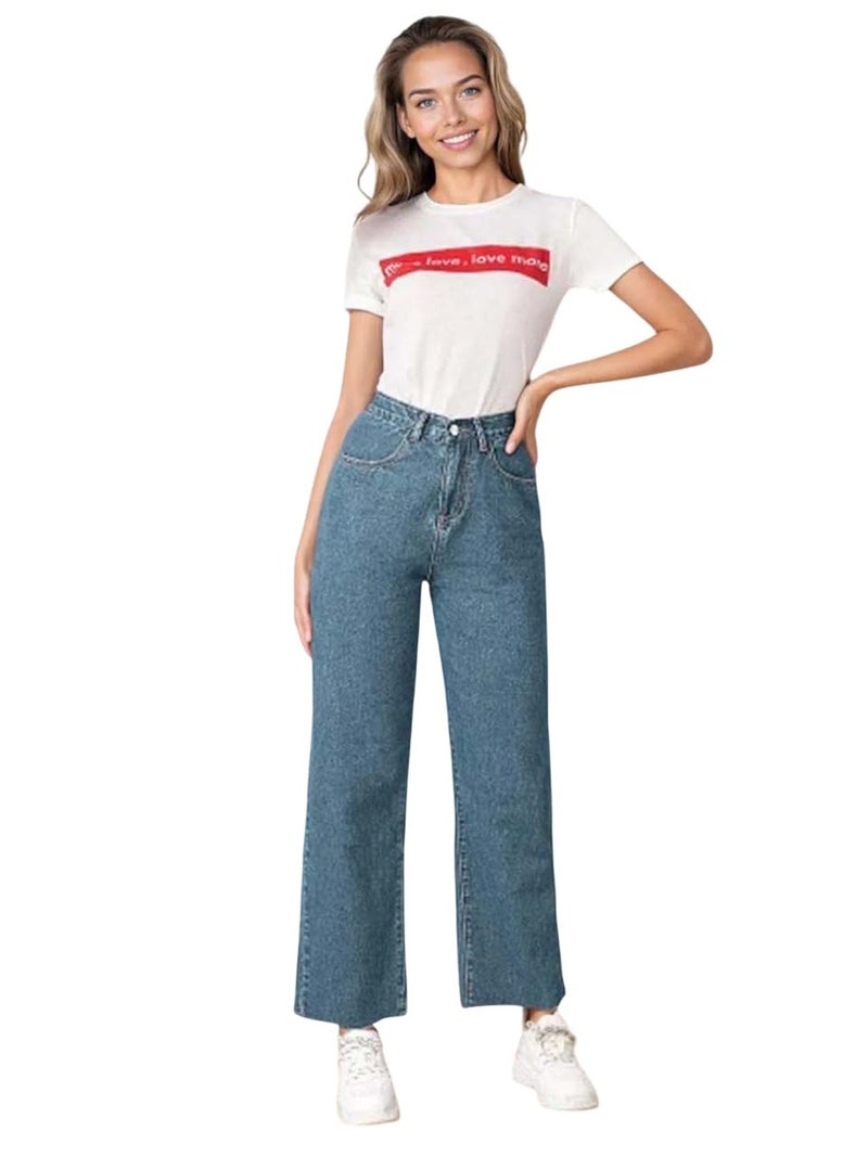 KOTTY Women High Rise Cotton Lycra Blend Ankle Length Jeans - Image 1