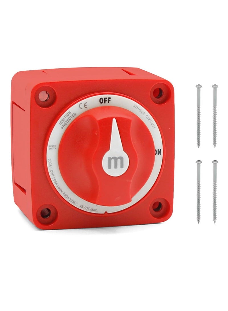 Generic Battery Switch 12-48V Power Cut Master Switch Master Battery Disconnect Switch for Car Vehicle RV and Marine Boat (On/Off) (Red)  - Image 1