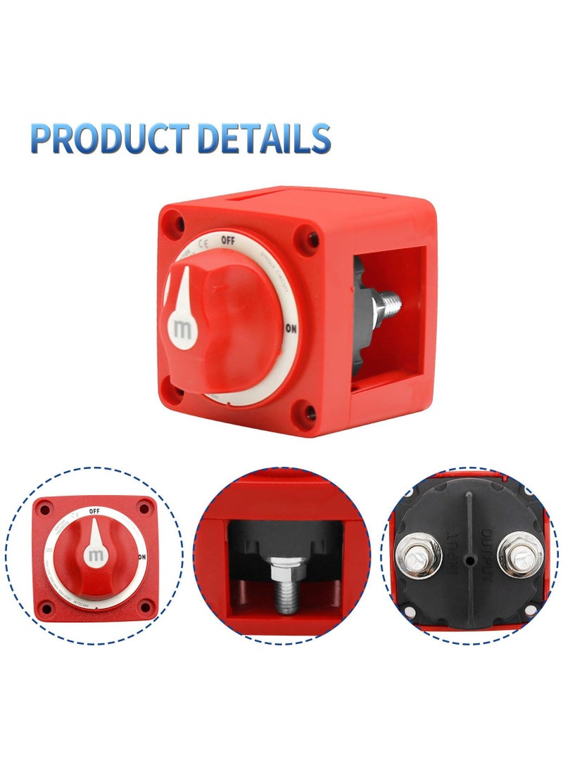 Generic Battery Switch 12-48V Power Cut Master Switch Master Battery Disconnect Switch for Car Vehicle RV and Marine Boat (On/Off) (Red)  - Image 4