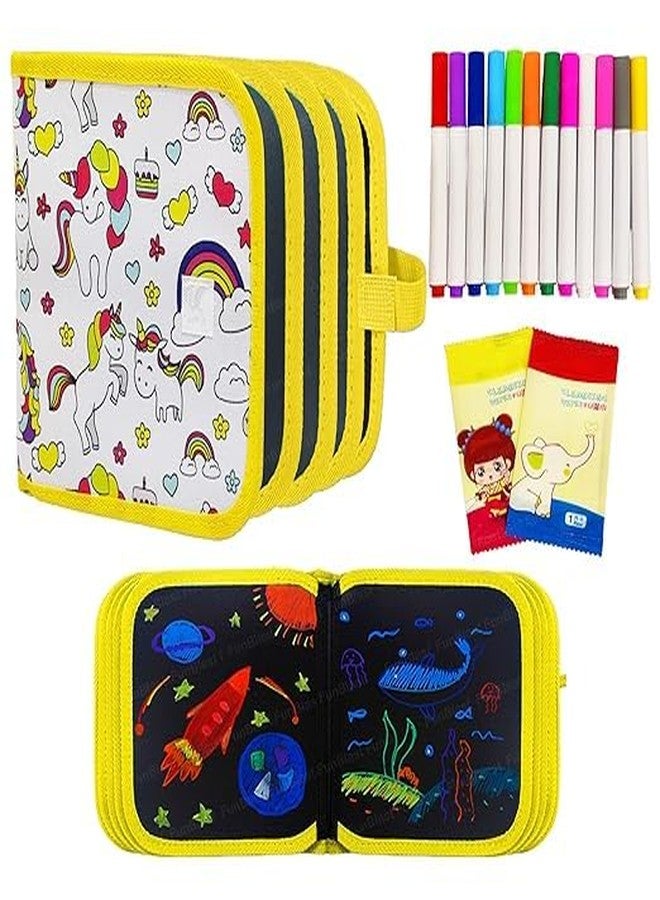 MSGH Erasable Doodle Books with 12 Watercolor Pens, Writing Boards, Gifts for Kids & 12, Painting Toy Set for Car Travel, Road Trip, Birthday Gift,14 Pages for Funny Drawing (Doodle Set (Uni)) - Image 1