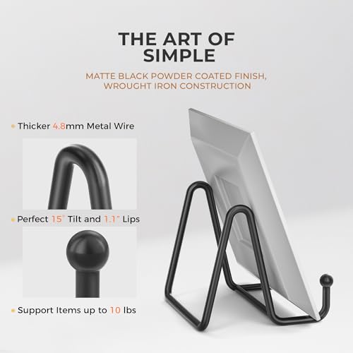 TRLife TR-LIFE Plate Stands for Display - 3 Inch Plate Holder Display Stand + Metal Frame Holder Stand for Picture, Decorative Plate, Book, Photo Easel (2 Pack) - Image 2