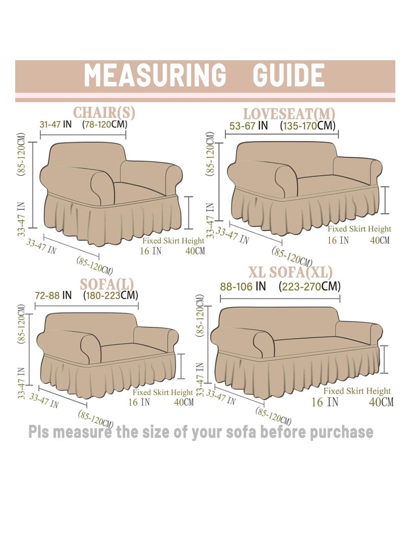 Generic - Armchair sliding cover Easy-fit sofa sofa cover with skirt, durable washable universal high-elastic furniture protector, suitable for children and pets (beige) - Image 1