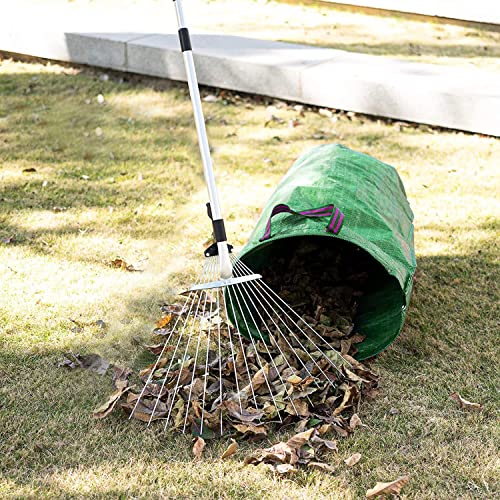 DD Retails Telescopic Metal Rake || Adjustable Garden Rake for Quik Clean Up of Lawn and Yard || Expanding Handle with Adjustable 31 to 64 Inch Width Folding Head (Pack of 1) - Image 3