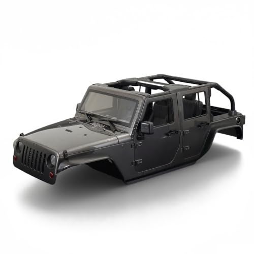 YSKMLOLP 110 RC Jeep Wrangler Convertible Hard Shell Kit for 110 RC Crawler TRX4 Axial SCX10 90046 90027 313 Wheelbase Shell Modification Accessories Titanium Gray - Image 1