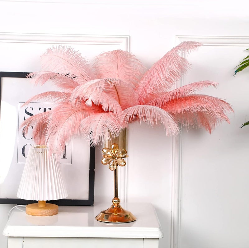 HAPPY FEATHER 16-18 inch Gray Ostrich Feathers Craft for Wedding Party Centerpieces Home Decoration DIY Craft Pack of 10 - Image 5