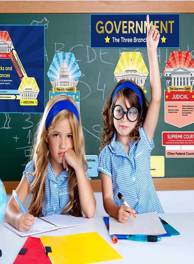 Affrolling 12 Pcs US Government Bulletin Board Three Branches of Government Posters Social Studies Classroom Educational Learning Decorations for Kids Teachers US History Civics Class Back to School - Image 4