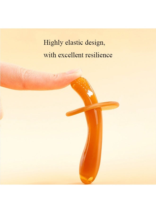 Baby Tooth Changer Toy, Tooth Changer Toy, Mushroom Biter, Baby Silicone Toothbrush Tool Ring Toy (Transparent + Brown) - Image 3