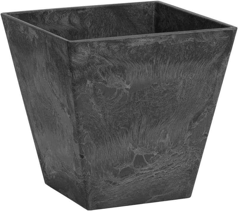 Root & Vessel ARTSTONE 12" Black Square Ella Planter - Image 1