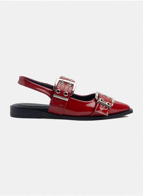 Double Buckle Slingback Flats