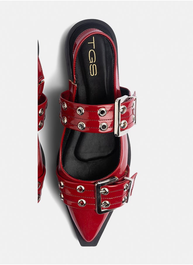 Double Buckle Slingback Flats