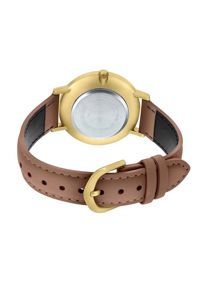 CASIO Men Leather Analog Wrist Watch MTP-VT01GL-5BUDF - 40 mm - Brown - Image 2