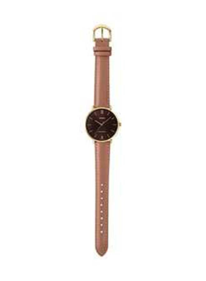 CASIO Men Leather Analog Wrist Watch MTP-VT01GL-5BUDF - 40 mm - Brown - Image 3