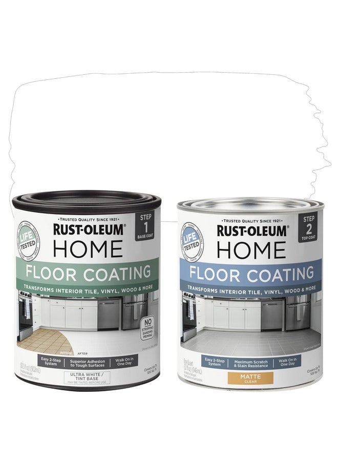 RUST-OLEUM Rust-Oleum 367591 Home Interior Floor Coating Kit, Matte Ultra White  - Image 1
