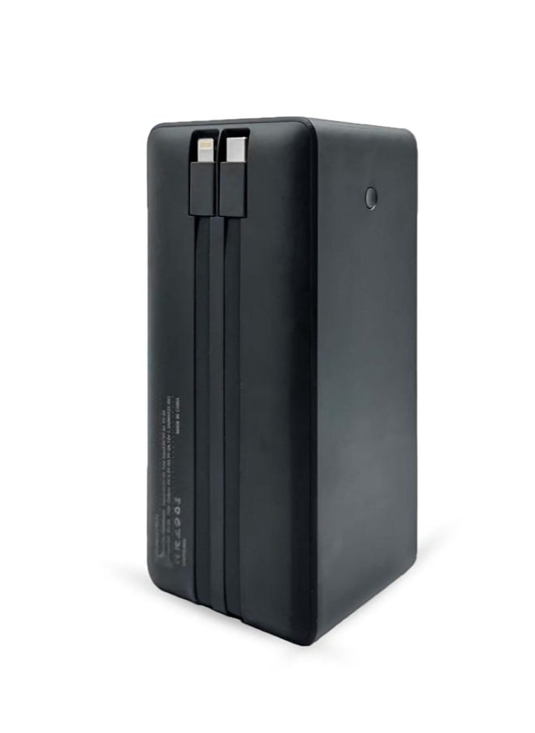 SPON - 50000mAh Power Bank with 2 Built-in Cables and 22.5W Hanging Cord and Display Screen - Image 1
