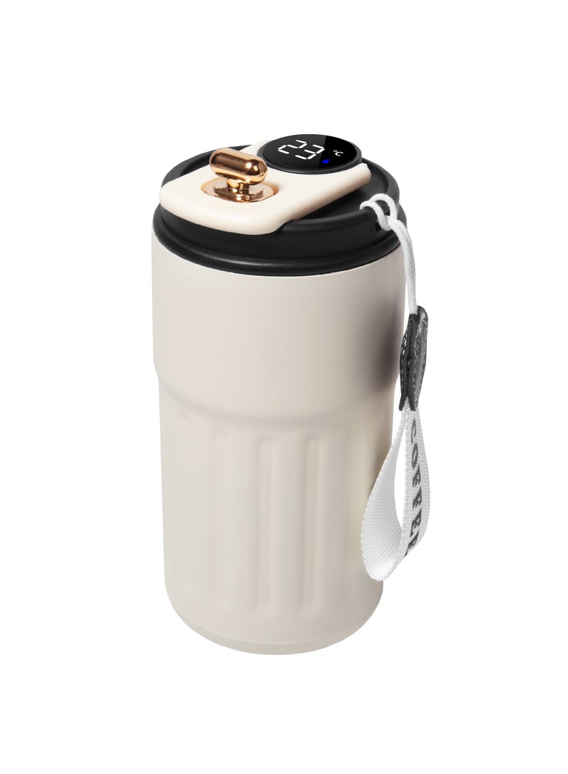 INFOSUN Smart LED Temperature Display Travel Office Coffee Mug, 316 Stainless Steel 450ML Durable Leak-proof Easy Grip Portable Thermos Mug（Black）  - Image 1