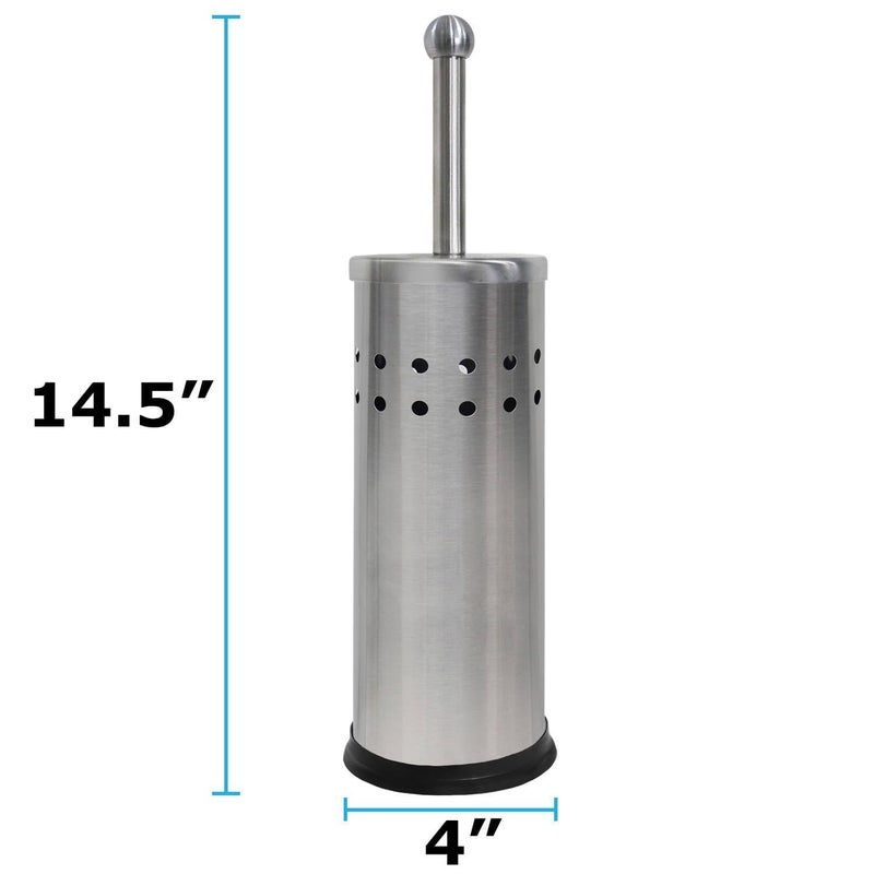 Portible Stainless Steel Toilet Brush with Holder Round Toilet Brush Brush Cleanar Bathroom Accessories Bathroom Bowl Scrubber - Image 2