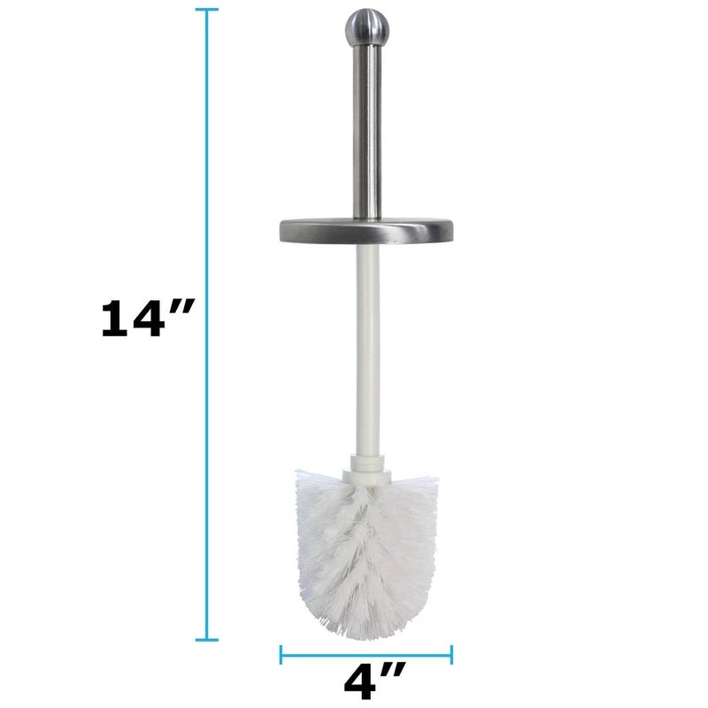 Portible Stainless Steel Toilet Brush with Holder Round Toilet Brush Brush Cleanar Bathroom Accessories Bathroom Bowl Scrubber - Image 3