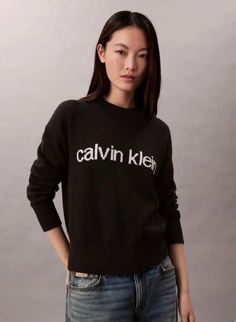 Cotton Knit Logo Jumper
