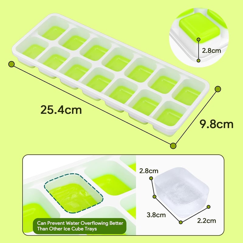 Airabc Ice Cube Tray, Pack of 4 Silicone Ice Cube Trays with Lid, Space-Saving and Stackable Ice Tray Ice Cube, LFGB Certified and BPA-Free Square Ice Cube Trays Easy to Remove - Image 5