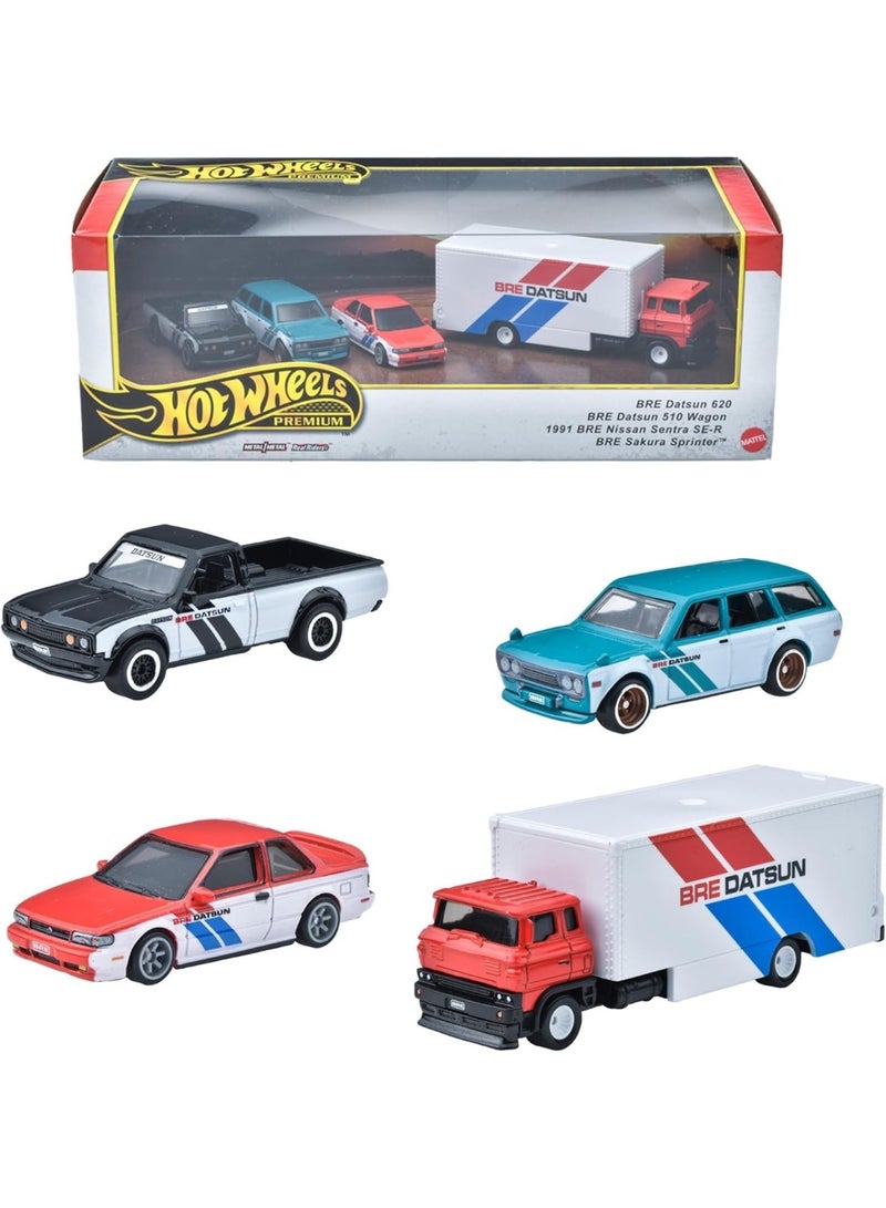 Hot Wheels مجموعة سيارات HW بريميوم ميتال ريل رايدرز - Image 1