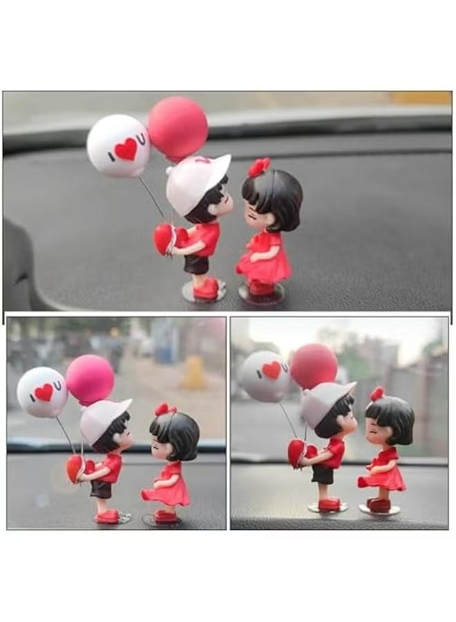 Generic Car Couple Ornament, Couple Dashboard Decoration Car Interior Ornament Romantic Figurines Balloon Lovers Car Accessories Ornament Birthday  - Image 3