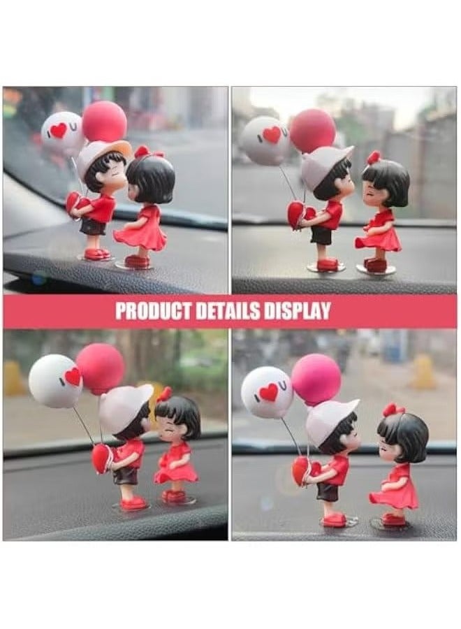 Generic Car Couple Ornament, Couple Dashboard Decoration Car Interior Ornament Romantic Figurines Balloon Lovers Car Accessories Ornament Birthday  - Image 5