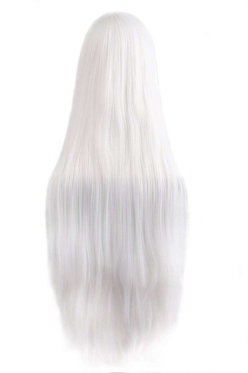 MapofBeauty MapofBeauty 40" 100cm White Long Straight Cosplay Costume Wig Fashion Party Wig  - Image 2