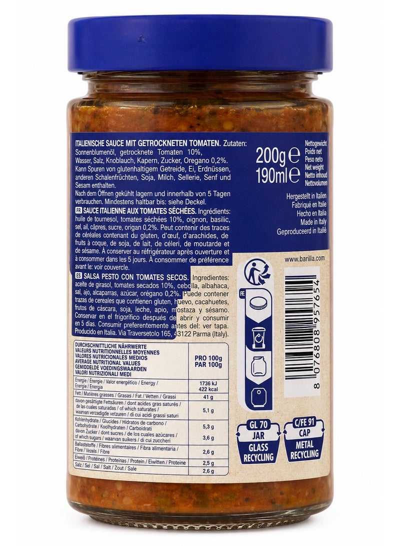 Barilla Pesto Rustico Sun-Dried Tomatoes 200g - Image 2