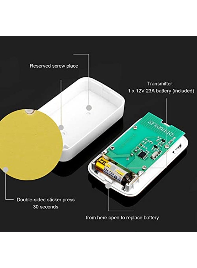 HSYDIY Wireless Doorbell, Waterproof Doorbell Kit Over 1000 Feet Range 60 Chimes, 5 Levels Volume and LED Flash for Home Office Classroom (White) - Image 4