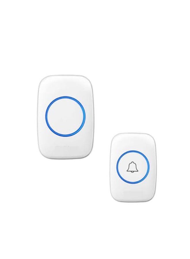 HSYDIY Wireless Doorbell, Waterproof Doorbell Kit Over 1000 Feet Range 60 Chimes, 5 Levels Volume and LED Flash for Home Office Classroom (White) - Image 1