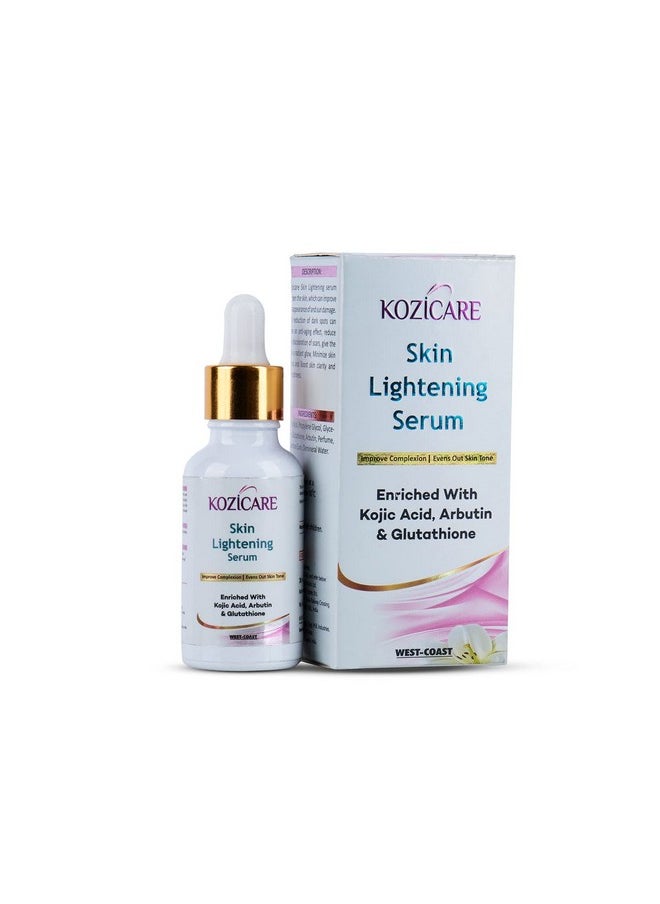 Skin Lightening Serum Enriched With 2% Kojic Acid, 1% Glutathione, 5% Mulberry Extract, 1% Arbutin, 0.20% Allantoin |Maximum Brightening For Face, Neck & Body | Reduces Dark Spots, Hyperpigmentation -30Ml - pzsku/ZB21D9DC2D2D865169D45Z/45/_/1733729974/af286e84-0113-4bcb-8511-347702001abd