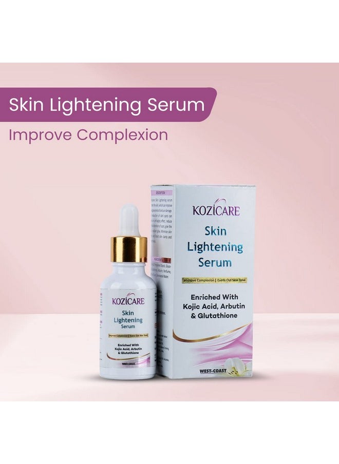 Skin Lightening Serum Enriched With 2% Kojic Acid, 1% Glutathione, 5% Mulberry Extract, 1% Arbutin, 0.20% Allantoin |Maximum Brightening For Face, Neck & Body | Reduces Dark Spots, Hyperpigmentation -30Ml - pzsku/ZB21D9DC2D2D865169D45Z/45/_/1733729994/1b19d70e-ddf8-4592-84f1-2d46995049a3