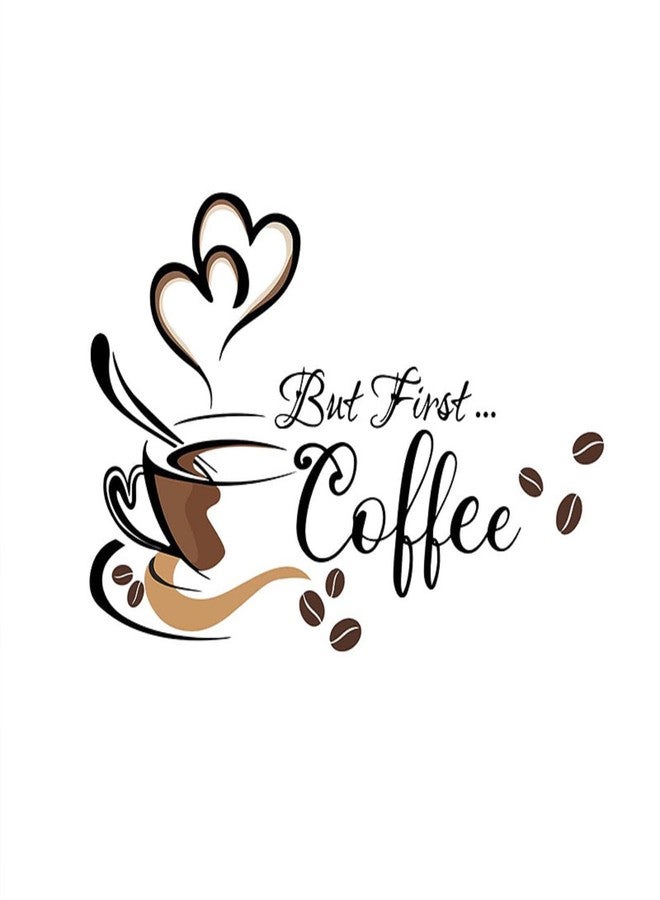 iMagitek Black Coffee Wall Decals Peel and Stick Coffee Tea Cup Latte Art Wall Stickers Coffee Signs for Bar Cafe Pub - Image 1