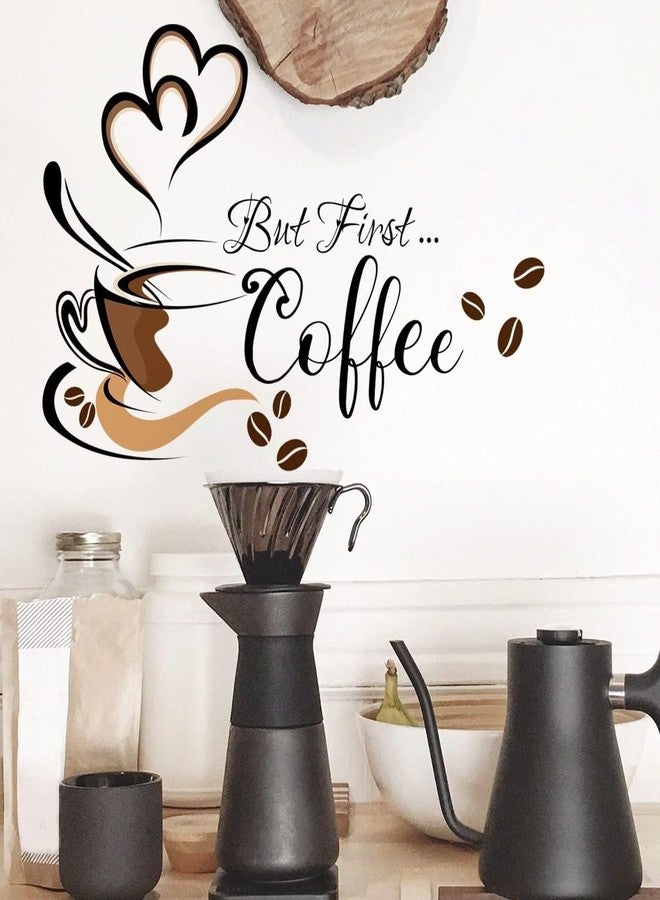 iMagitek Black Coffee Wall Decals Peel and Stick Coffee Tea Cup Latte Art Wall Stickers Coffee Signs for Bar Cafe Pub - Image 2
