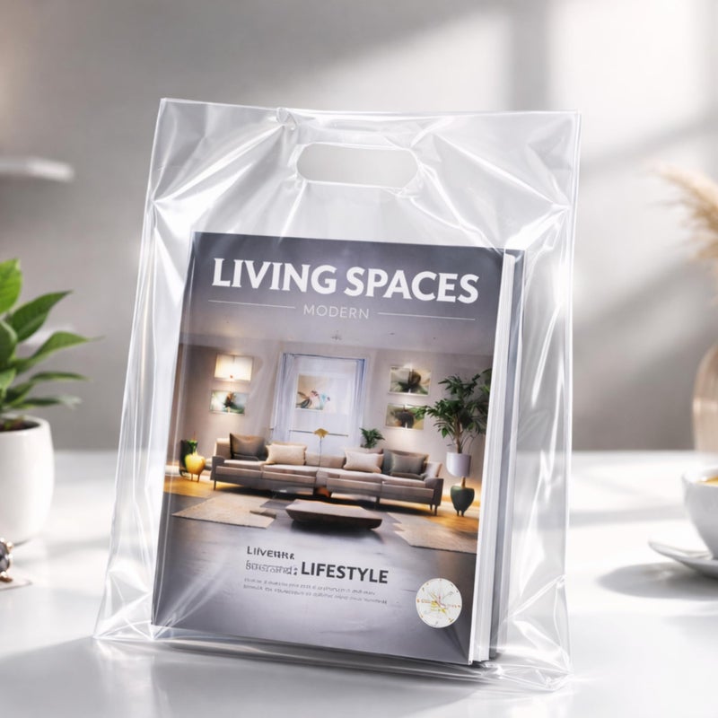 Infinite Pack 100 Clear Plastic Merchandise Bags with Handles 12"x15" | 1.25Mil Thick Glossy Retail Shopping Bags for Small Business Boutique Bag Clear Gift Bags for Shopping, Clothing and Trade Show - Image 3
