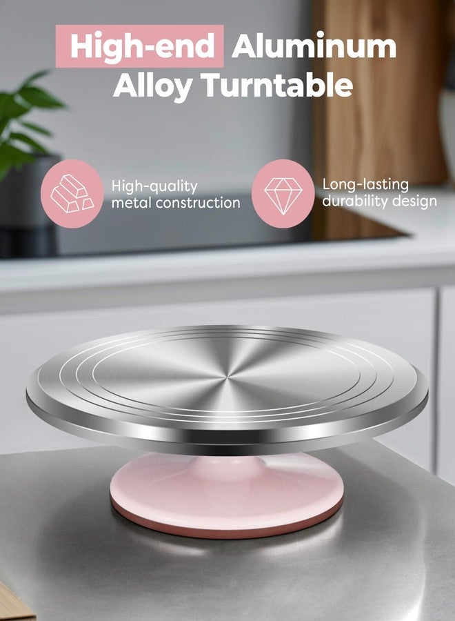 Kootek Aluminium Alloy Revolving Cake Stand 12 Inch Rotating Cake Turntable for Cake, Cupcake Decorating Supplies - Image 4