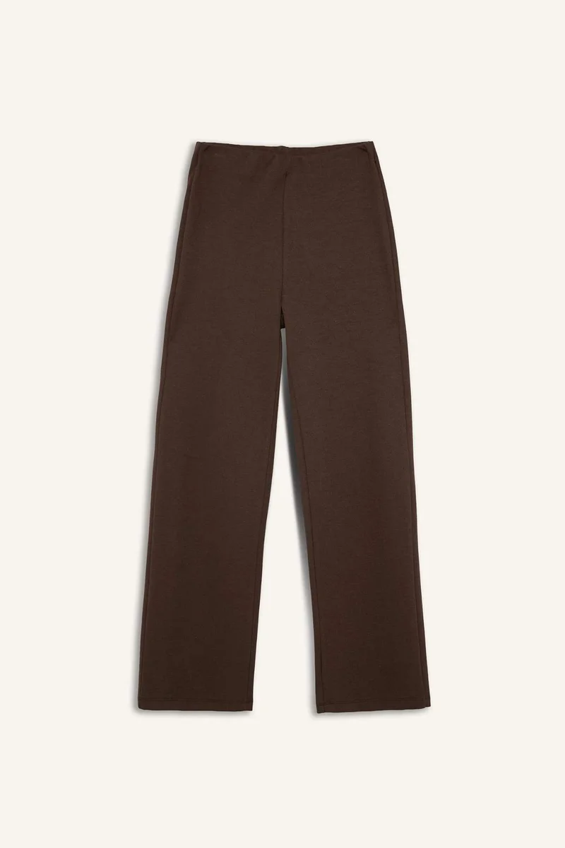 Defacto Wide Straight Leg Pique Trousers
