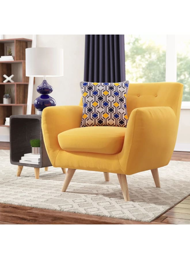 ريترو كرسي خشب 75 سم – أصفر - Image 1