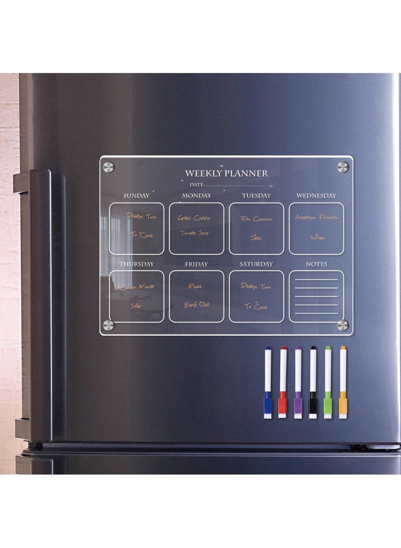 Magnetic Transparent Acrylic Week Plan Memo Message Board Erasable Magnetic Refrigerator Sticker - Image 2