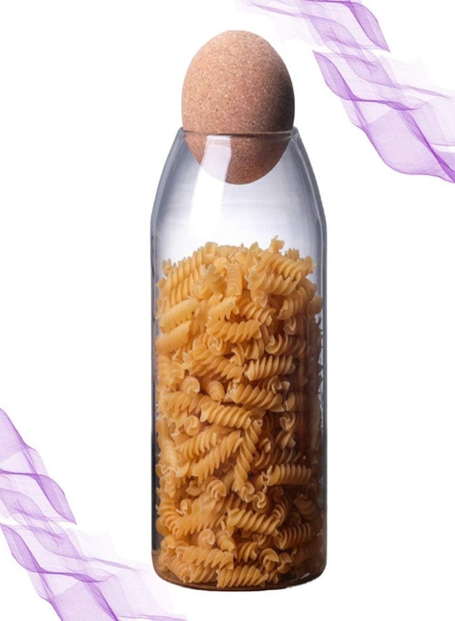 AKDC Upkoch Glass Transparent Borosilicate Airtight Food Storage Container With Cork - 1200Ml - Image 5