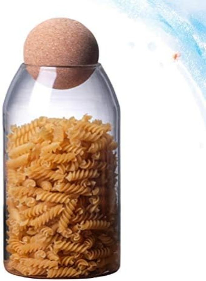 AKDC Upkoch Glass Transparent Borosilicate Airtight Food Storage Container With Cork - 1200Ml - Image 2