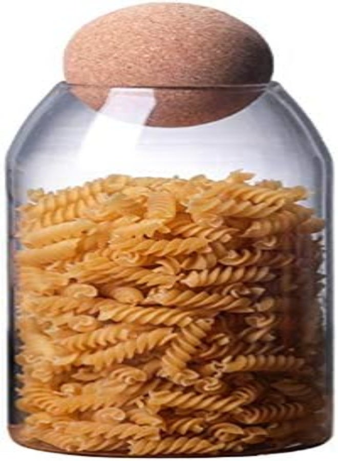 AKDC Upkoch Glass Transparent Borosilicate Airtight Food Storage Container With Cork - 1200Ml - Image 1