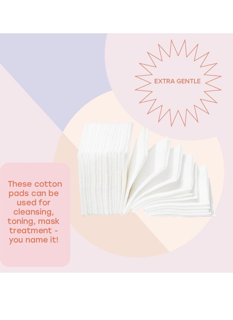 WHITE RABBIT - White Rabbit - Naked Cotton Classic - Premium Facial Cotton Pads - for Makeup Remover, Toner, Mask - 100% Cotton, Unbleached, Lint-Free - Extra Soft & Durable - Natural & Cruelty-Free 200 Count - Image 1