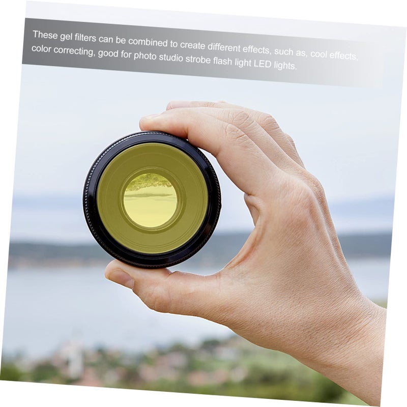 10pcs Sunset Atmosphere Light Film Yellow 6.6x6.6x0.01cm High Transmission for Photo Studio Strobe Flash - Image 3