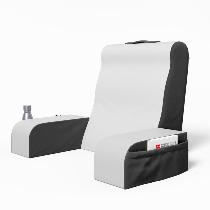 Klbs Wedge Reading Cushion Back Pillow for Bed Sitting Up Cushion with Arms for TV Book Gaming Dorm Rooms Backrest GreyWhite Standard