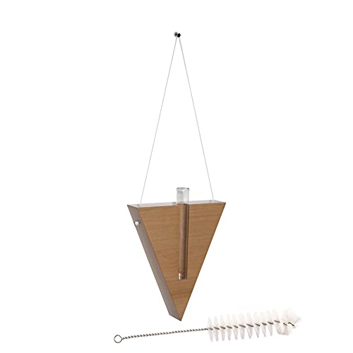 LABZIO Home Stylish Wooden Triangle Flower Vase with Glass Test Tube – Modern Diwali Decor for Homes, Offices, Cafes – Elegant Indoor Floral Display & Festive Gifting - Image 4